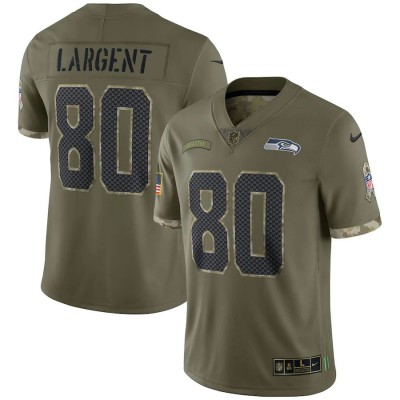 Seattle Seahawks #80 Steve Largent Nike Men's 2022 Salute To Service Limited Jersey - Olive Men's